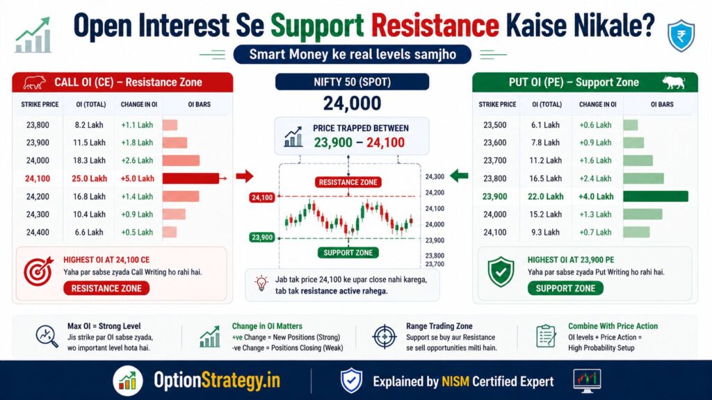 Open Interest (OI) Se Support aur Resistance Kaise Nikale: Advance Guide